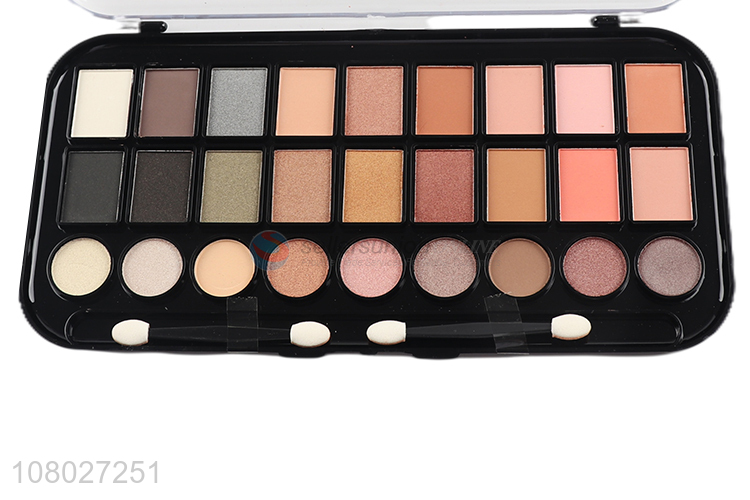 Hot selling 27 colors eyeshadow palette long lasting shimmer eyeshadow