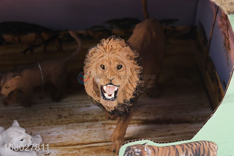 Yiwu wholesale PVC toy lion boxed animal model set