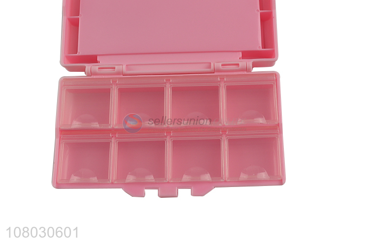 Best price pink 8compartments pill case medicine box for sale