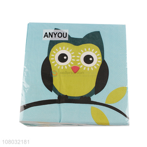 Hot Selling Owl Pattern Disposable Paper Napkins For Party