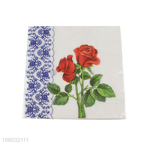 Fashion Flower Pattern 20 Pieces Paper Napkins For Party