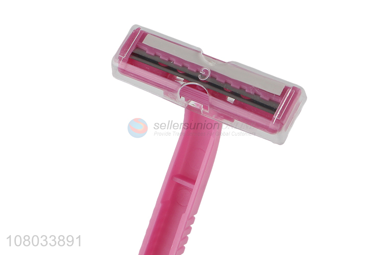 China factory disposable sensitive women's razor with lubricating strip