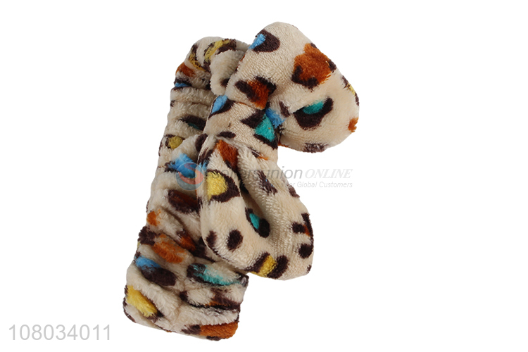 Wholesale leopard printed soft cosy makeup headbands for washing face
