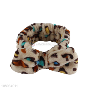 Wholesale leopard printed soft cosy makeup headbands for washing face