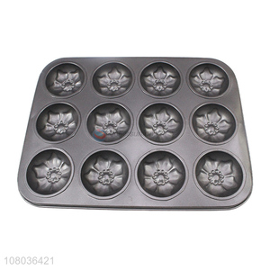 Good price kitchen iron 12 grid non-stick cake mold wholesale