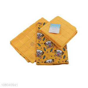 Yiwu market yellow cartoon printed cleaning towel set