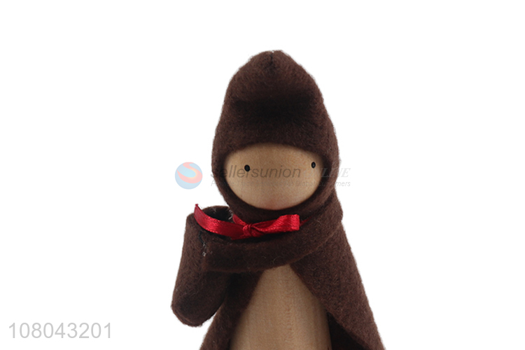 Wholesale popular kids boys girls gift wooden doll with cloak