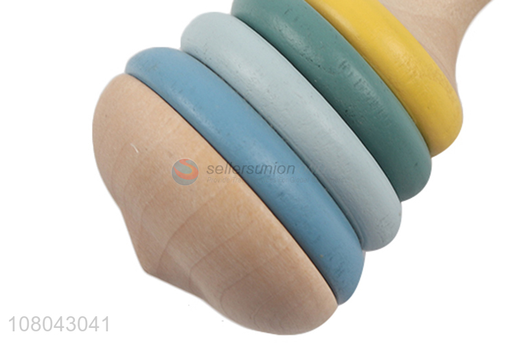 High quality colorful wooden spinning top kindergarten toy for kids