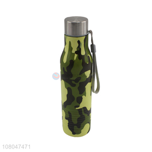 Best selling purple printed single wall stainless steel water bottle