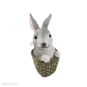 Latest products rabbit resin ornaments for garden decoration