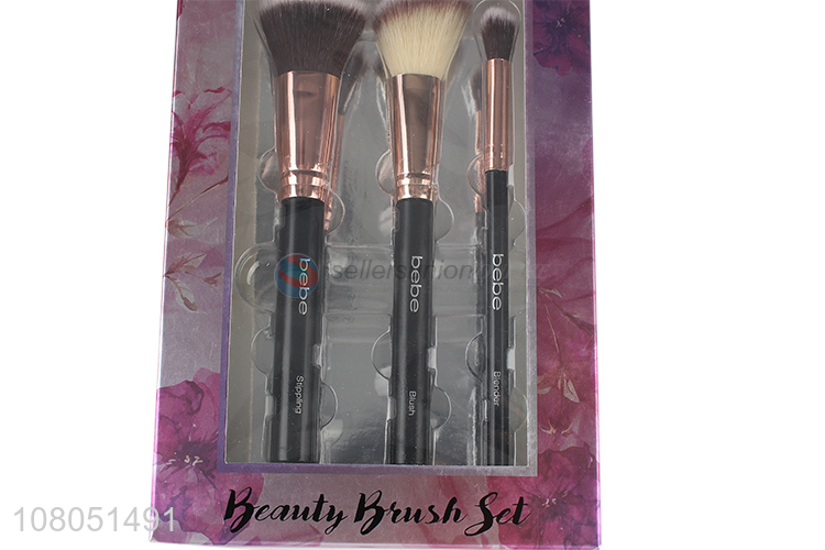 Private label makeup brush set flat top foundation brush blush blender brush