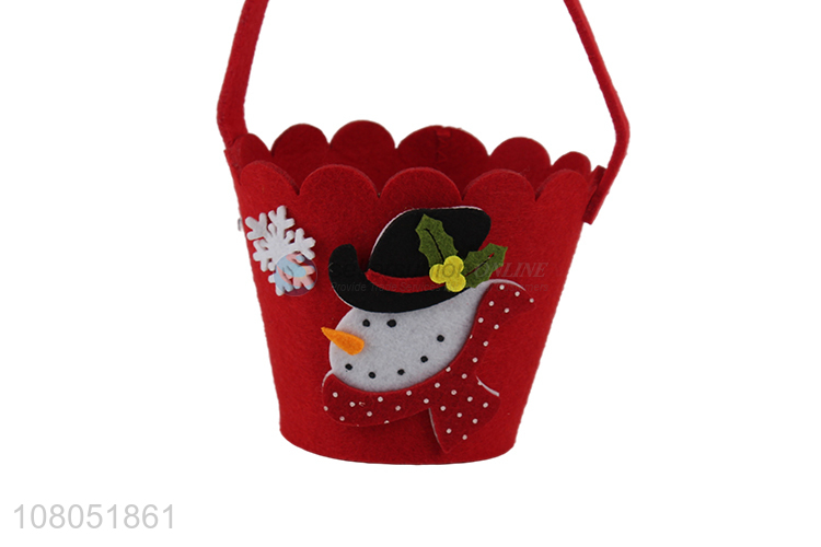 Hot sale christmas style non-woven fabric hand candy bag