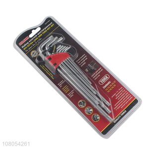 Wholesale 9pcs extra long arm torx key set hex key wrench set hand tools