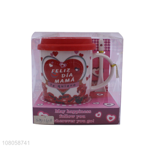 Low Price Ceramic Mug Water Cup With Spoon Set