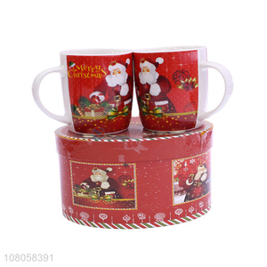 Wholesale 2 Pieces Ceramic Cup With Round Gift Box