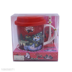 Fashion Printing Ceramic Mug Water Cup With Spoon Gift Set