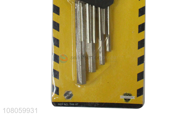 China supplier 9 pieces flat head hex key wrench set cr-v hex keys