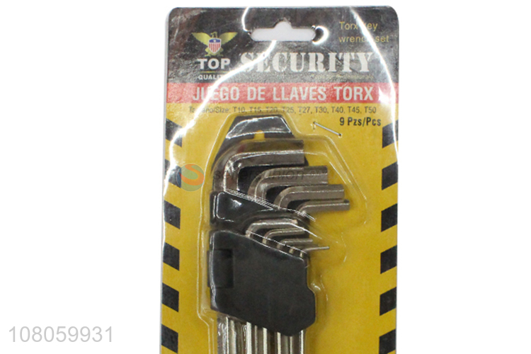 China supplier 9 pieces flat head hex key wrench set cr-v hex keys