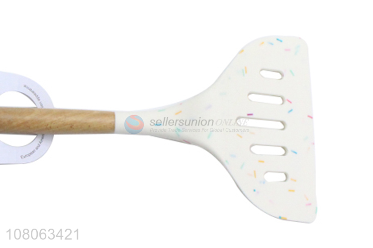 Top quality durable slotted spatula with wooden handle