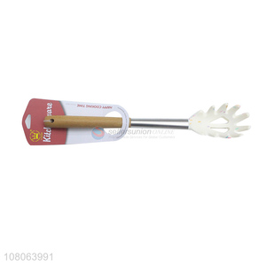 Cheap price silicone noodle spaghetti spatula with wooden handle
