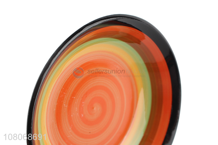 Creative Design Colorful Round Shallow Bowl Ceramic Bowl