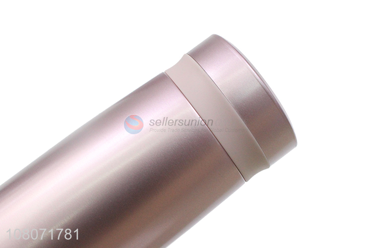 Simple design pink stainless steel outdoor portable vacuum bottle