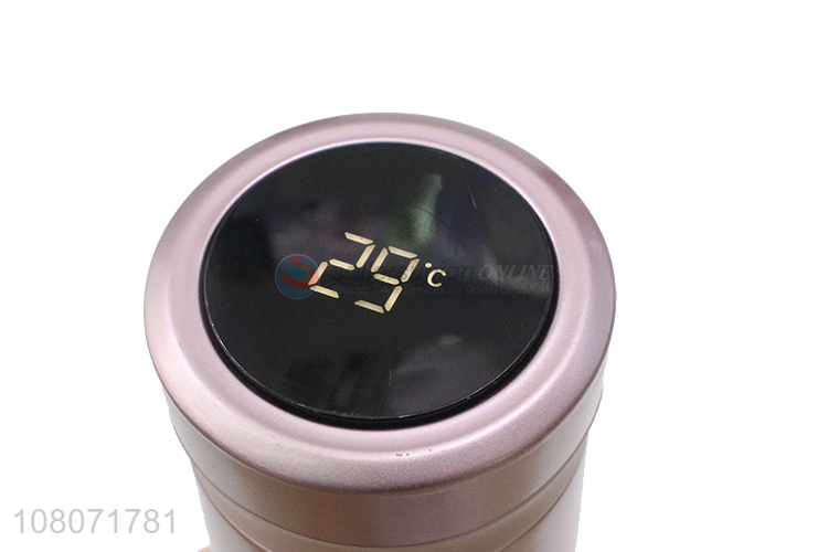 Simple design pink stainless steel outdoor portable vacuum bottle