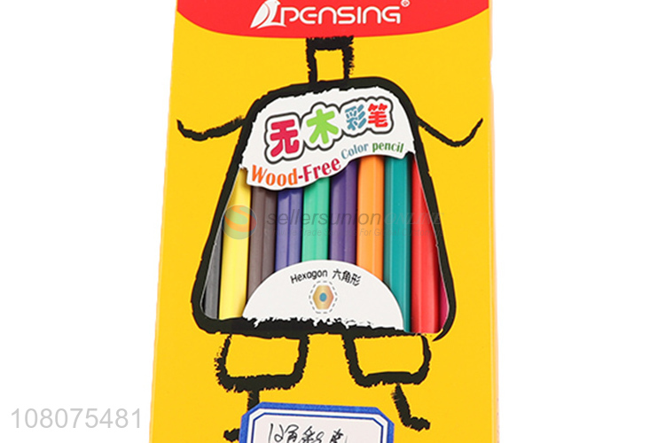 New Design 12 Pieces Wood-Free Color Pencil Set