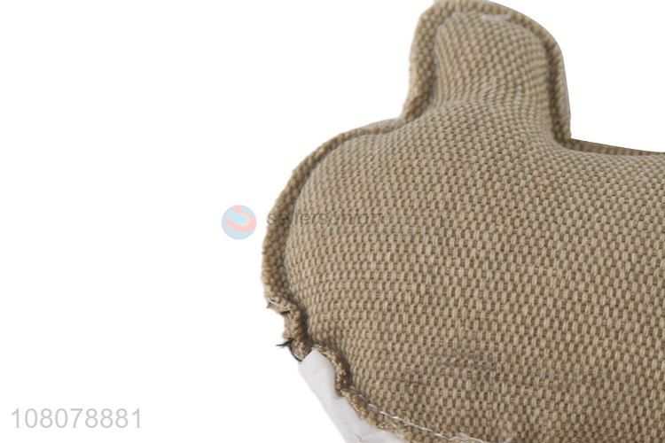 Latest arrival frog shape cotton linen dog chew toy puppy training toy