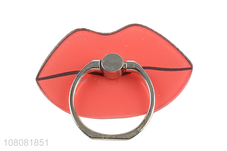 Factory supply lips shape acrylic phone ring stand holder