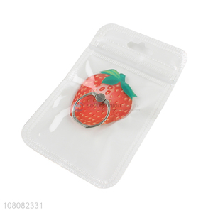 Hot selling strawberry shape acrylic ring stand holder for cellphone