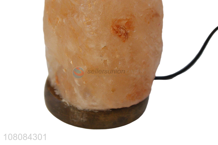 Good Price Natural Wooden Bottom Salt Stone Lamp Wholesale