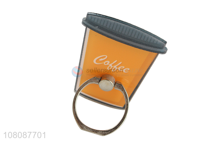 Factory supply coffee cup cell phone finger ring holder