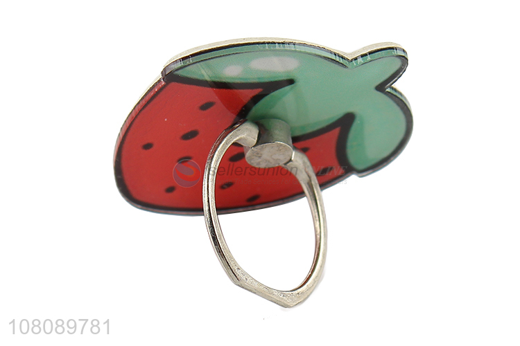 Wholesale cartoon strawberry finger ring acrylic phone holder