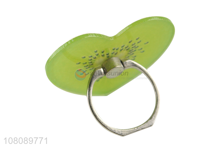 Factory Price Green Kiwi Acrylic Finger Ring Stand for Mobile Phone