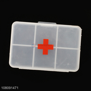 Top selling plastic 6compartment <em>pill</em> <em>box</em> medicine case