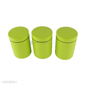 High quality 3 pieces metal storage jar set iron kitchen canister set