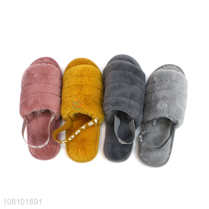 Latest design multicolor furry comfortable winter slippers