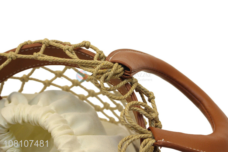 Good Quality Rope Woven Bucket Bag Beach Hand Bag