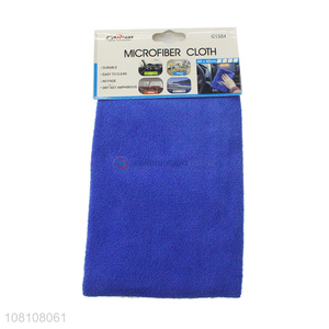 China wholesale blue microfiber soft car cleaning towel