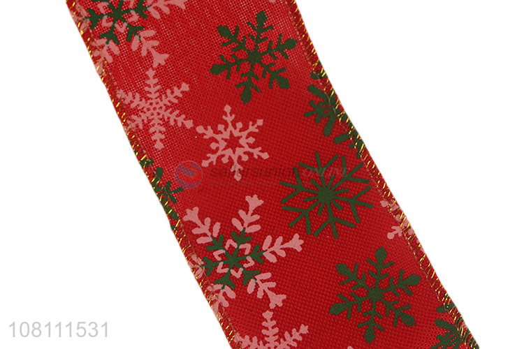 New Style Christmas Printed Wired Edge Ribbon DIY Craft Ribbon