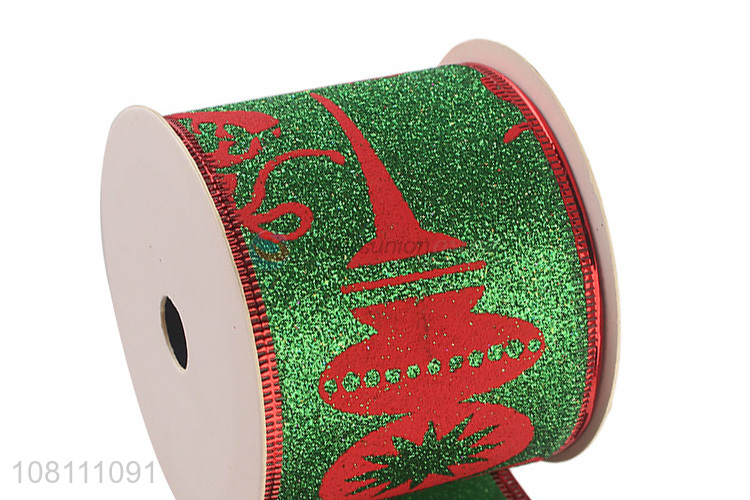 Creative Printing Glitter Christmas Polyester Ribbons Wholesale