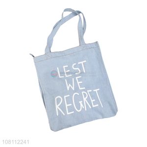 New arrival custom logo denim tote bag shoulder bag for women