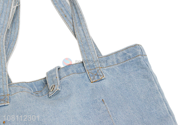 High quality large capacity denim fabric women tote shoulder bag