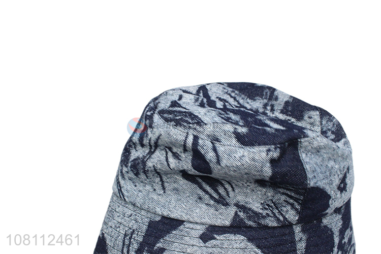 Online wholesale unisex denim bucket hat summer outdoor sun hat