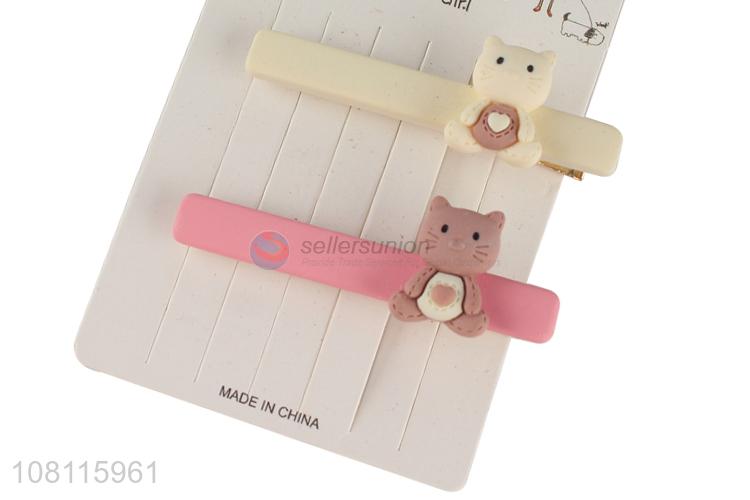Low price cartoon animal hair clips resin hair pins for toddlers