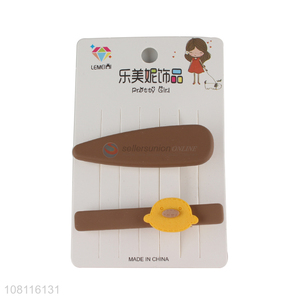 Wholesale cartoon duck hair clips resin hair barrette for girls