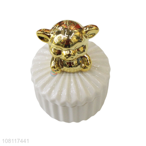 New hot sale ceramic animal jewelry case cute animal <em>candy</em> <em>box</em>