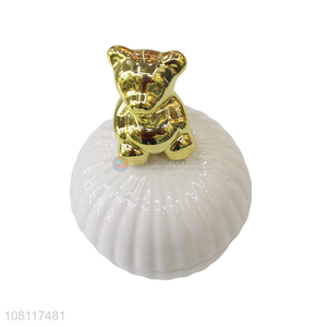 Wholesale lovely ceramic bear jewelry <em>box</em> <em>candy</em> <em>box</em> for gift