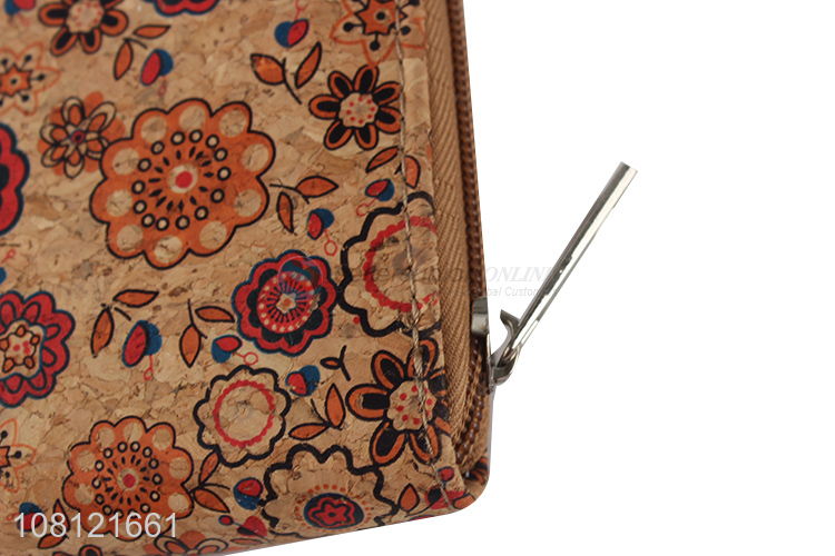 Fashion Flower Pattern Long Purse Ladies Card Holder